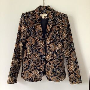MICHAEL KORS —  Pesley Velvet Black Blazer. Size 6.              Brand New